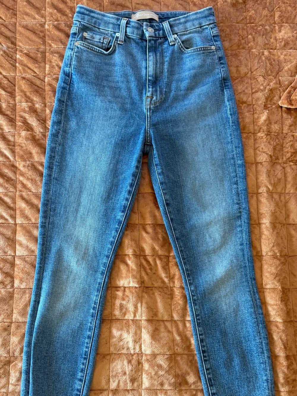 7 For All Mankind Luxe Vintage Aubrey High Rise Skinny Jeans - Picture 3 of 11